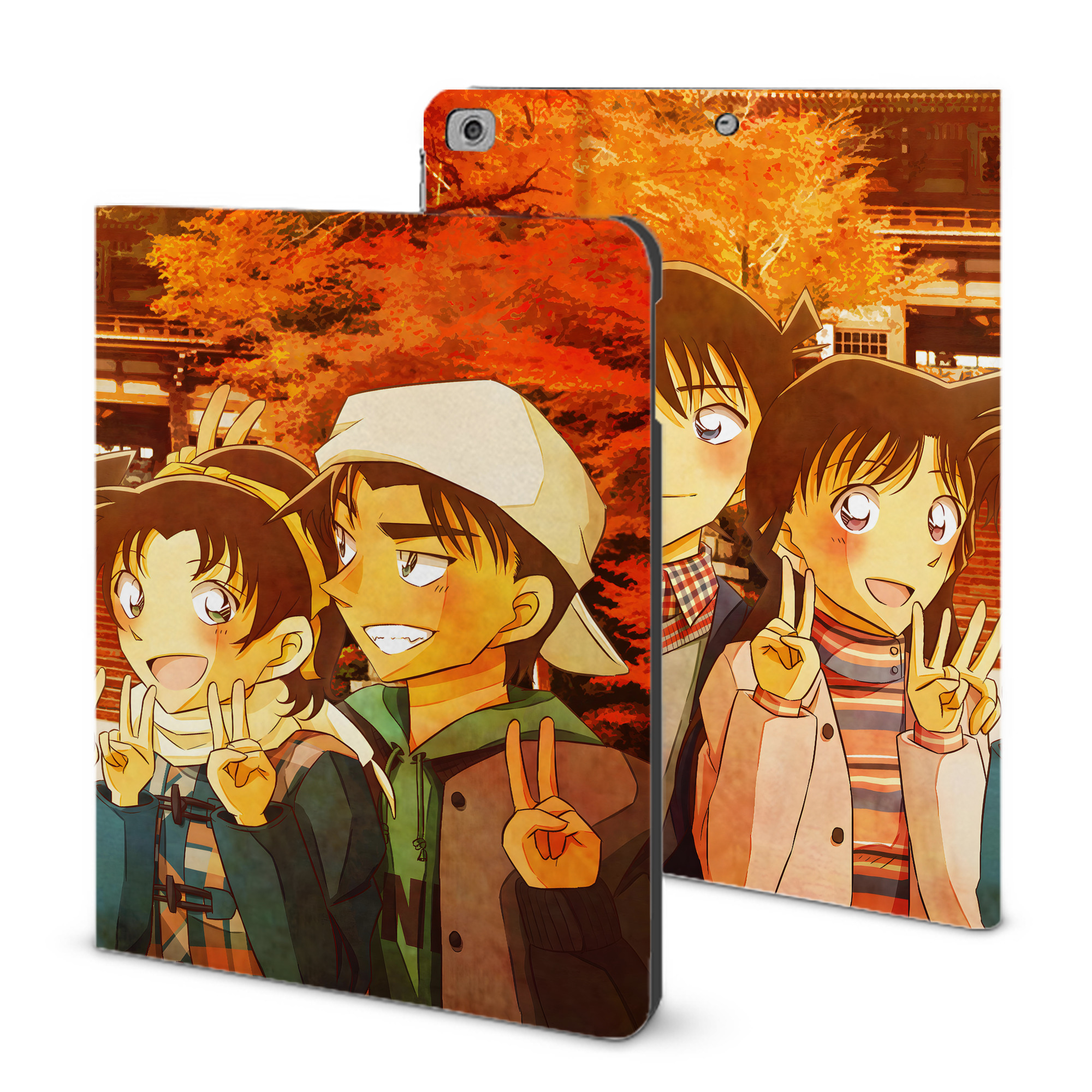 （画像用） 名探偵コナン Detective Conan IPad ケース ブック型 PUレザー TPU 耐衝撃 軽量 薄型 ペン収納なし 全面保護 IPad 各モデル対応